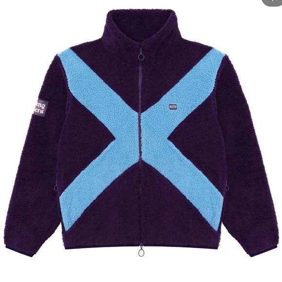 rowing blazers purple & blue sherpa jacket - Picture 2 of 4